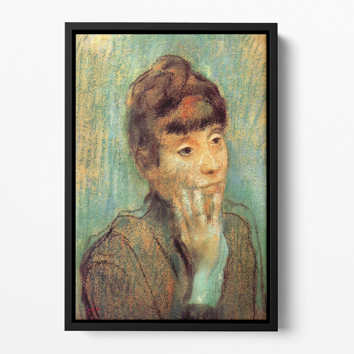 Portrait of a Lady by Degas Floating Framed Canvas
