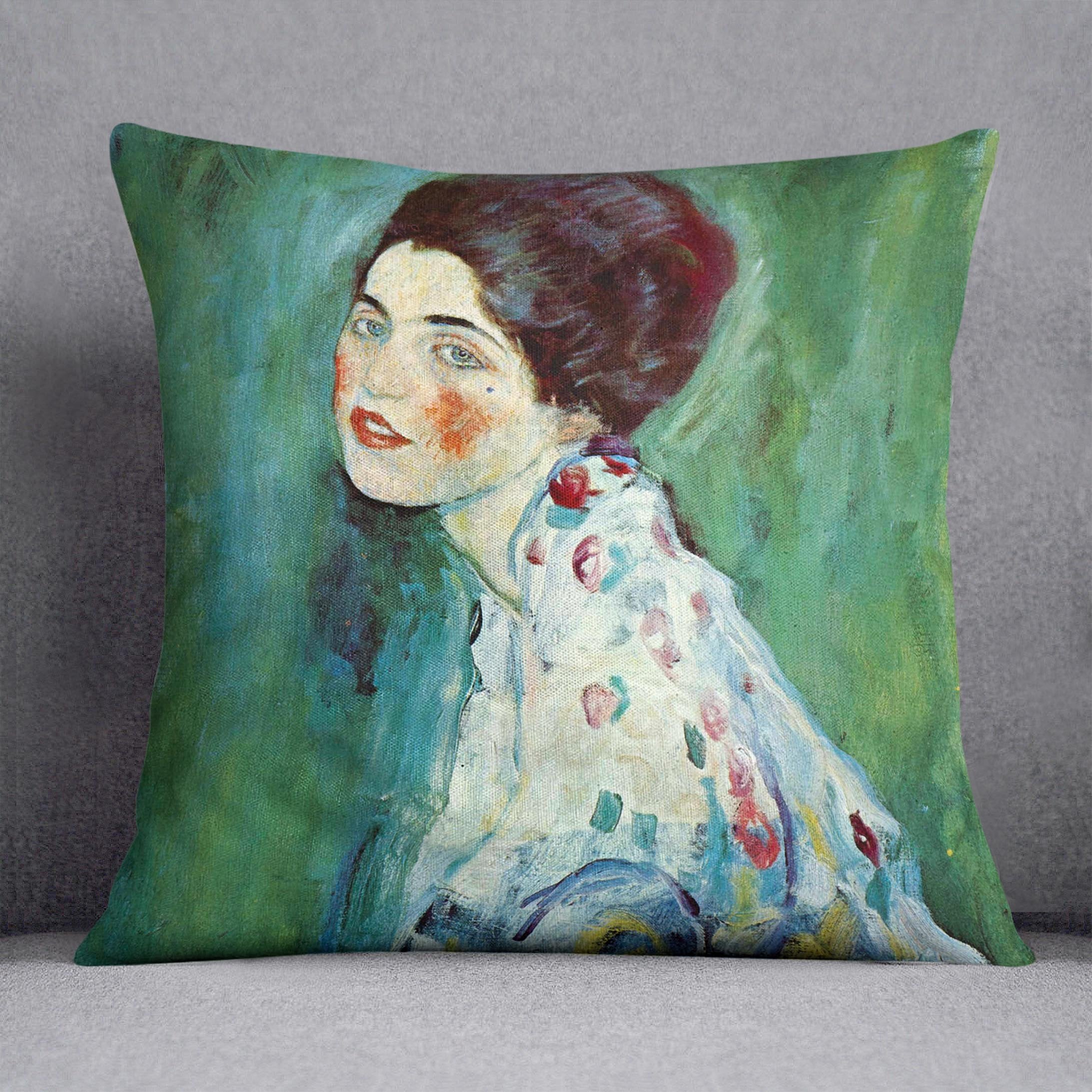 Portrait of a Lady by Klimt Throw Pillow