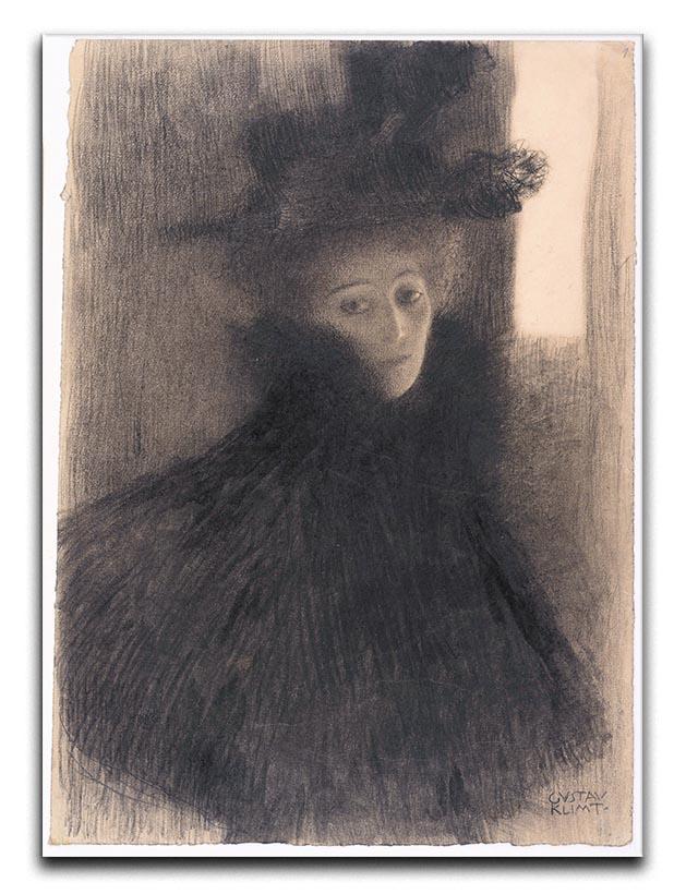 Portrait of a Lady with Cape and Hat by Klimt Canvas Print or Poster  - Canvas Art Rocks - 1