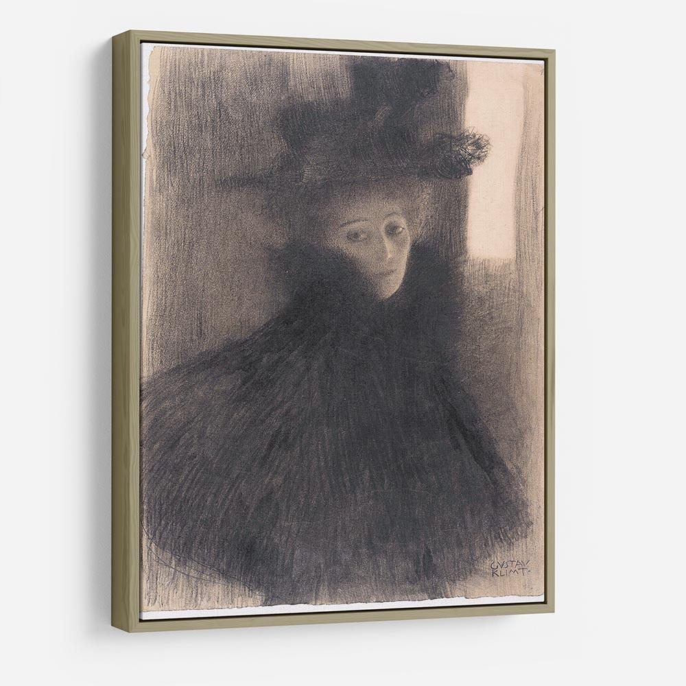 Portrait of a Lady with Cape and Hat by Klimt HD Metal Print