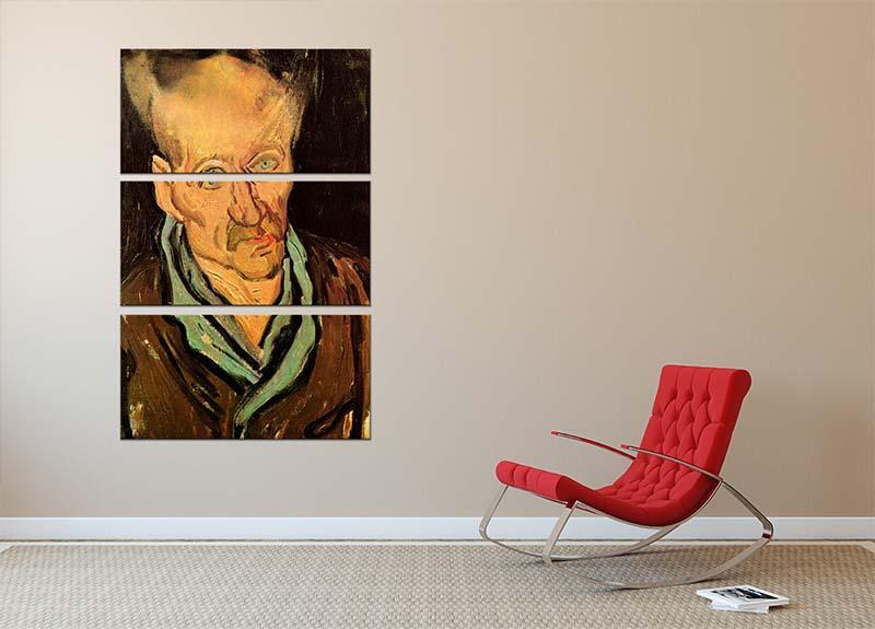 Portrait of a Patient in Saint-Paul Hospital by Van Gogh 3 Split Panel Canvas Print - Canvas Art Rocks - 2