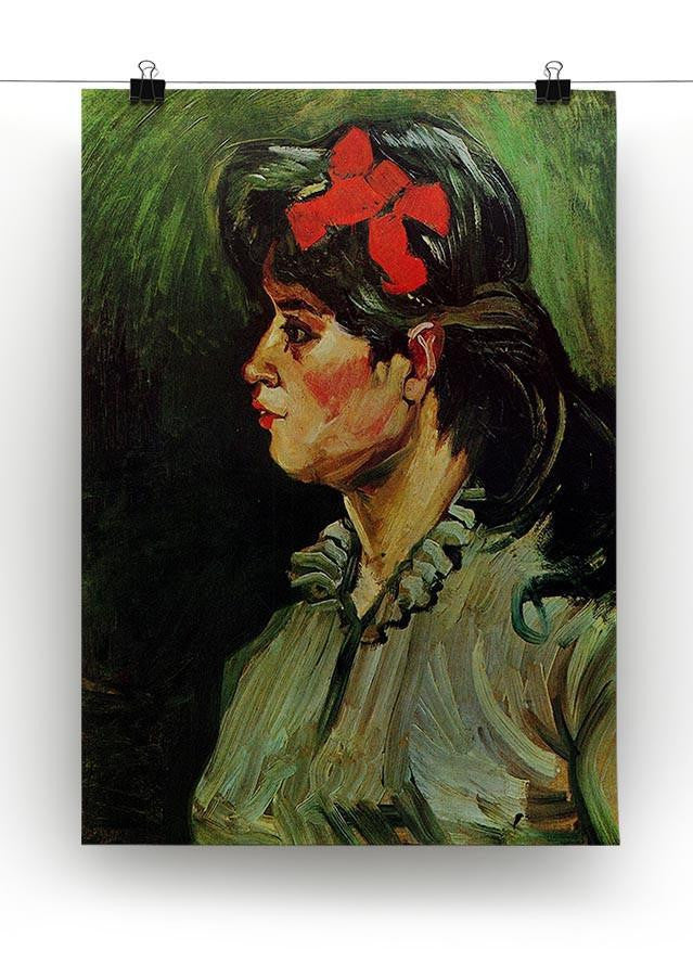 Portrait of a Woman with Red Ribbon by Van Gogh Canvas Print & Poster - Canvas Art Rocks - 2