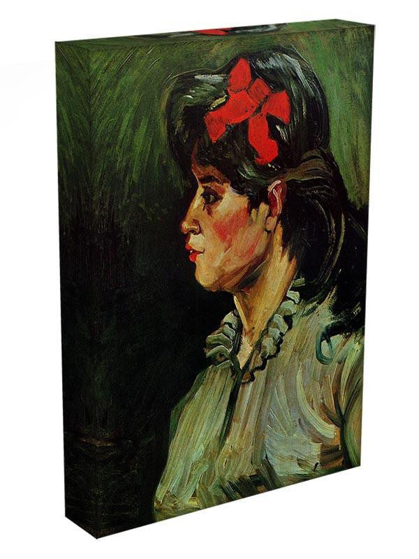 Portrait of a Woman with Red Ribbon by Van Gogh Canvas Print & Poster - Canvas Art Rocks - 3