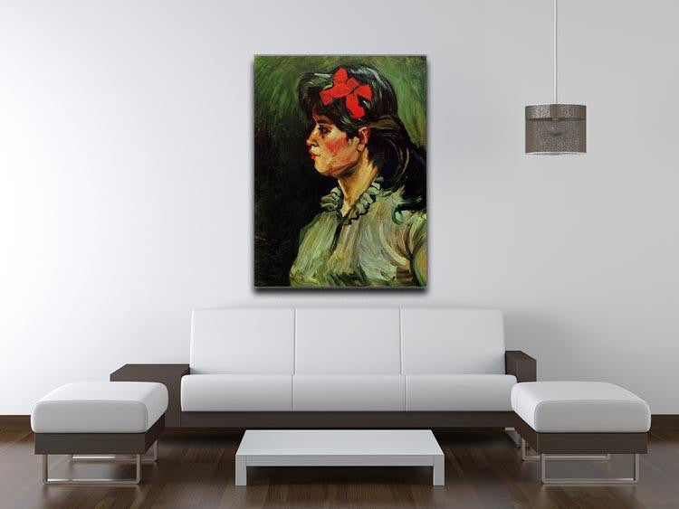 Portrait of a Woman with Red Ribbon by Van Gogh Canvas Print & Poster - Canvas Art Rocks - 4