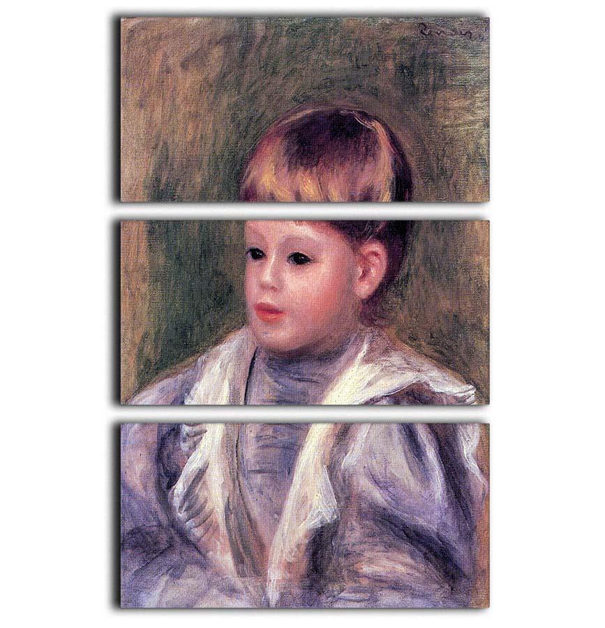 Portrait of a child Philippe Gangnat by Renoir 3 Split Panel Canvas Print - Canvas Art Rocks - 1