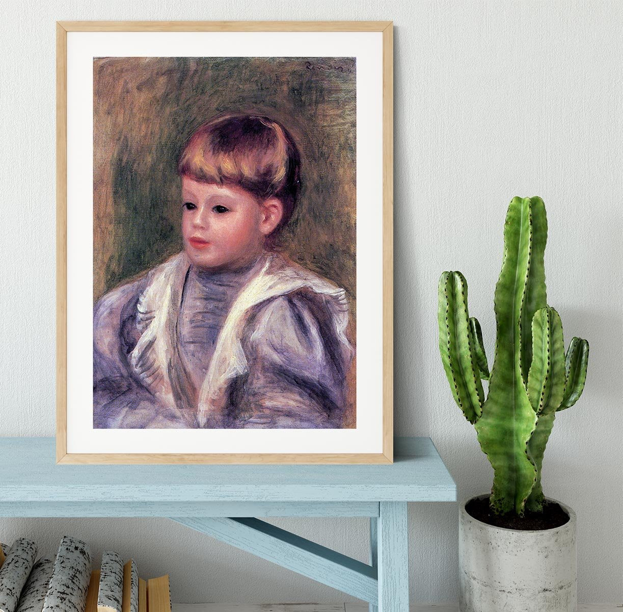 Portrait of a child Philippe Gangnat by Renoir Framed Print - Canvas Art Rocks - 3