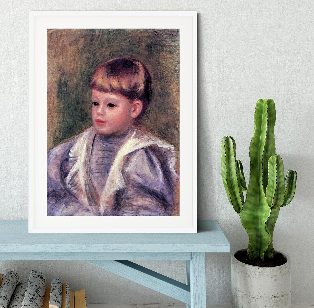 Portrait of a child Philippe Gangnat by Renoir Framed Print - Canvas Art Rocks - 5
