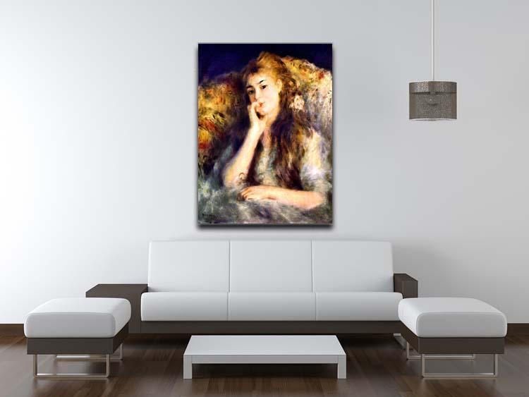 Portrait of a girl in thoughts by Renoir Canvas Print or Poster - Canvas Art Rocks - 4