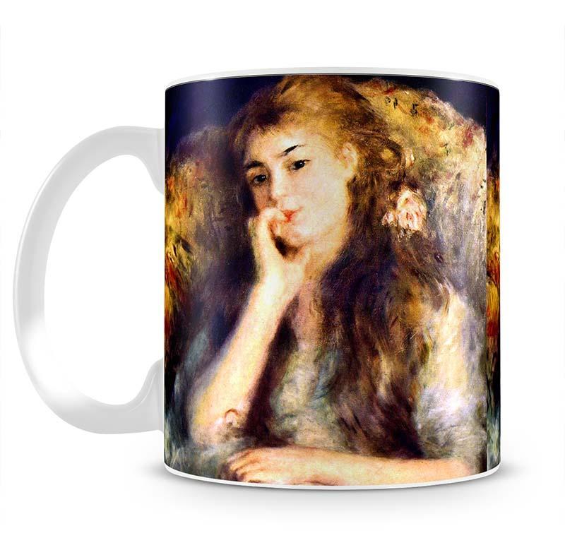 Portrait of a girl in thoughts by Renoir Mug - Canvas Art Rocks - 2