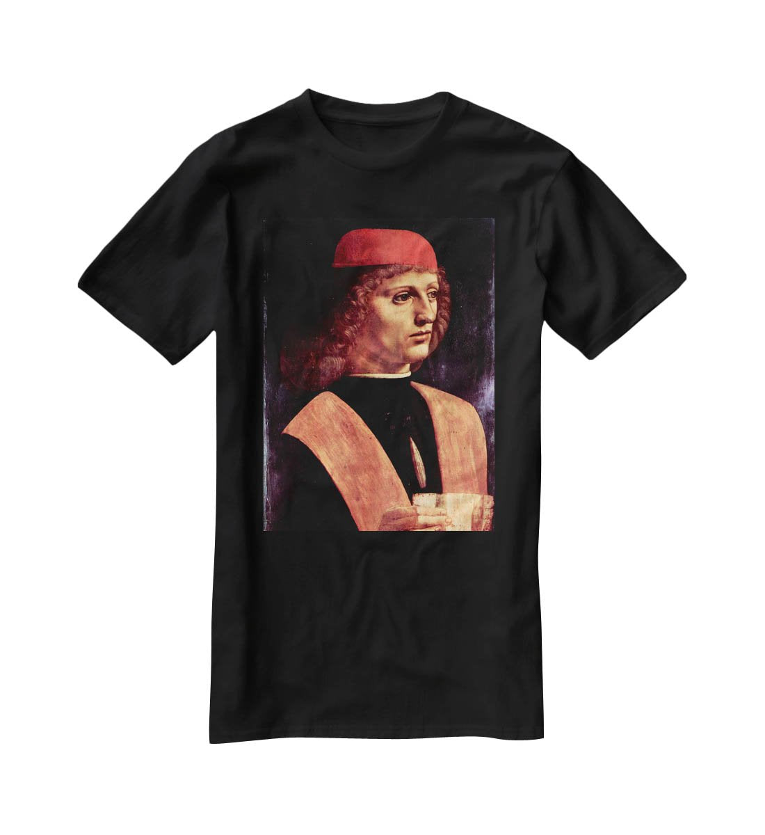 Portrait of a musician by Da Vinci T-Shirt - Canvas Art Rocks - 1