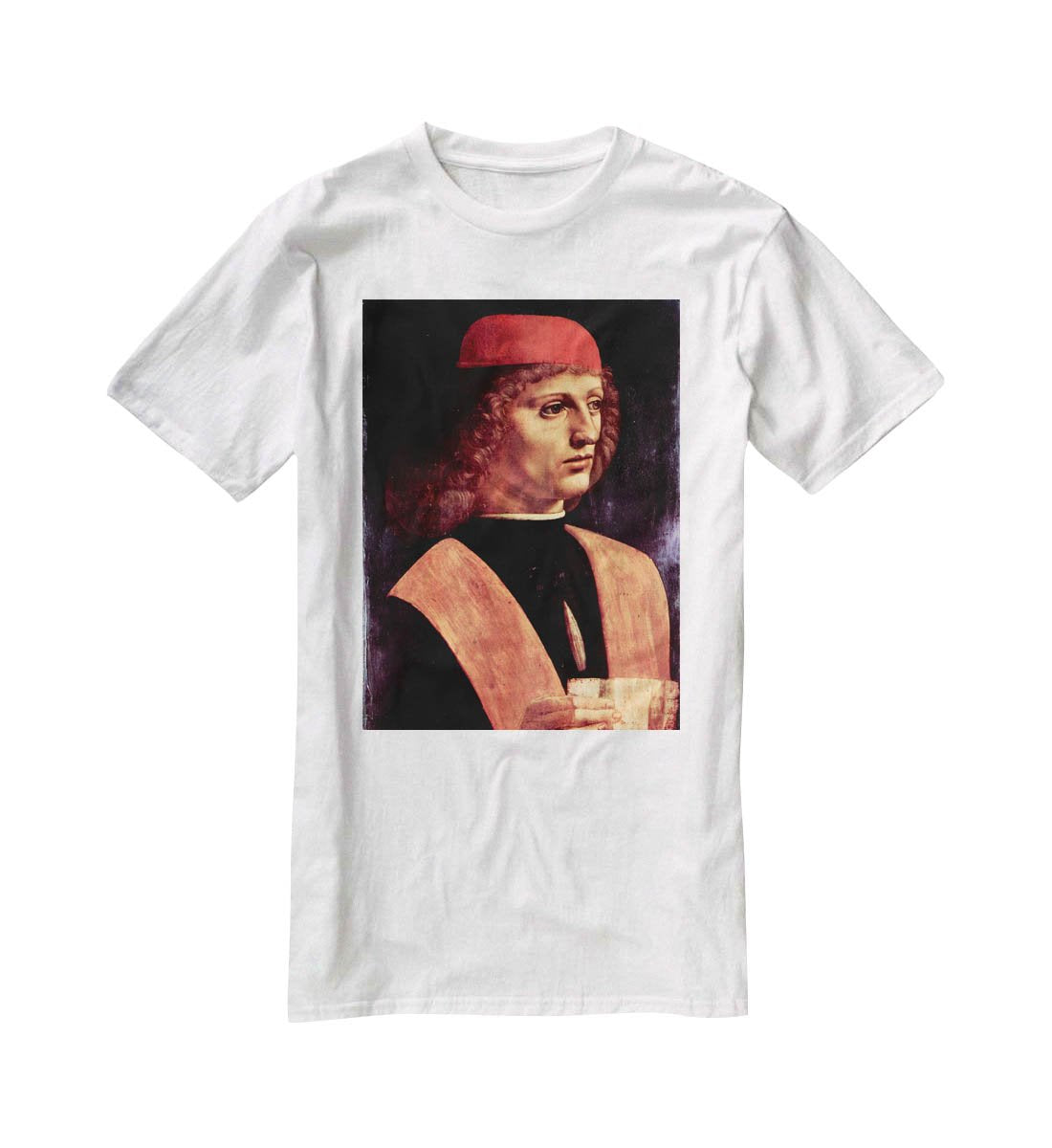 Portrait of a musician by Da Vinci T-Shirt - Canvas Art Rocks - 5