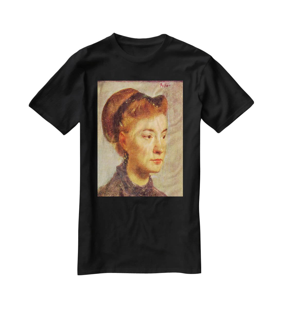 Portrait of a young Lady by Degas T-Shirt - Canvas Art Rocks - 1