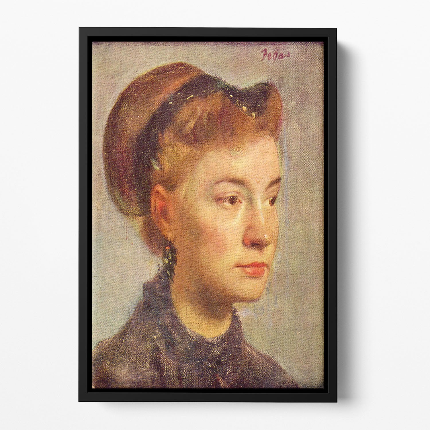 Portrait of a young Lady by Degas Floating Framed Canvas