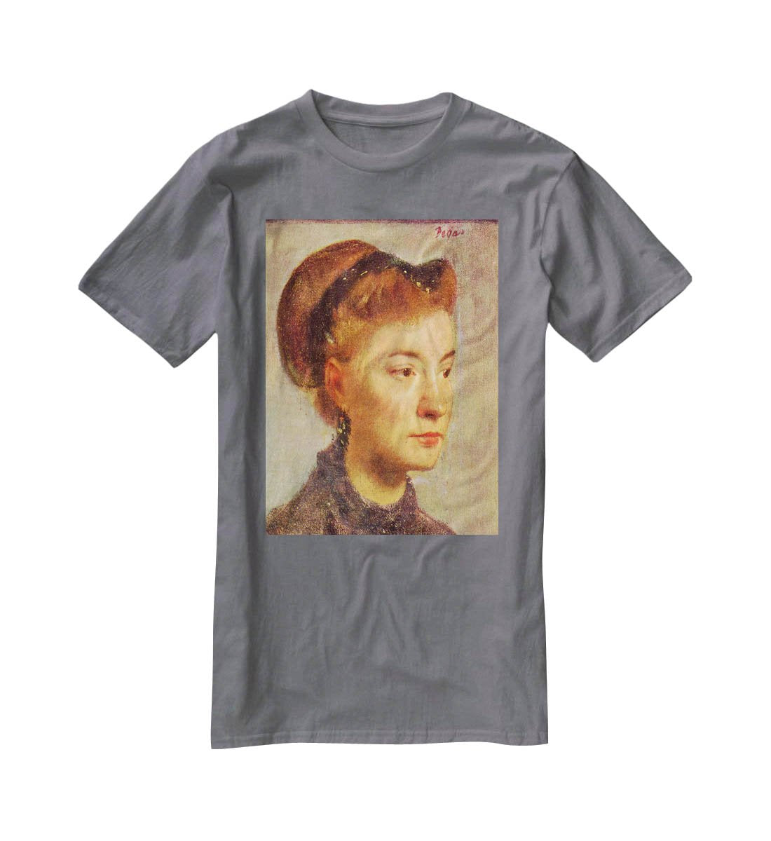 Portrait of a young Lady by Degas T-Shirt - Canvas Art Rocks - 3