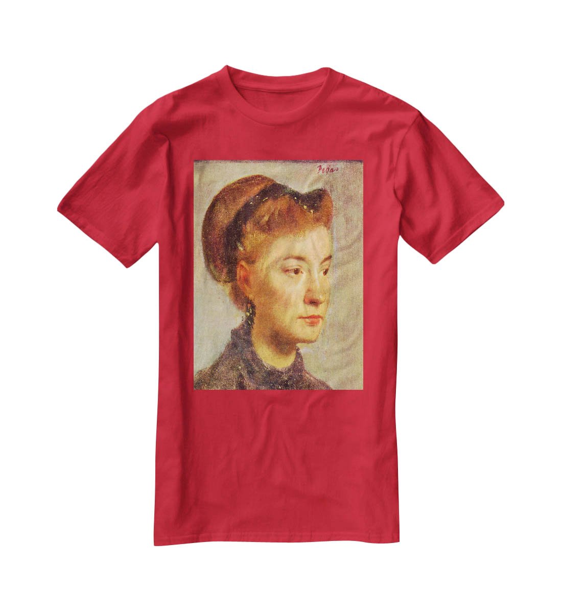 Portrait of a young Lady by Degas T-Shirt - Canvas Art Rocks - 4