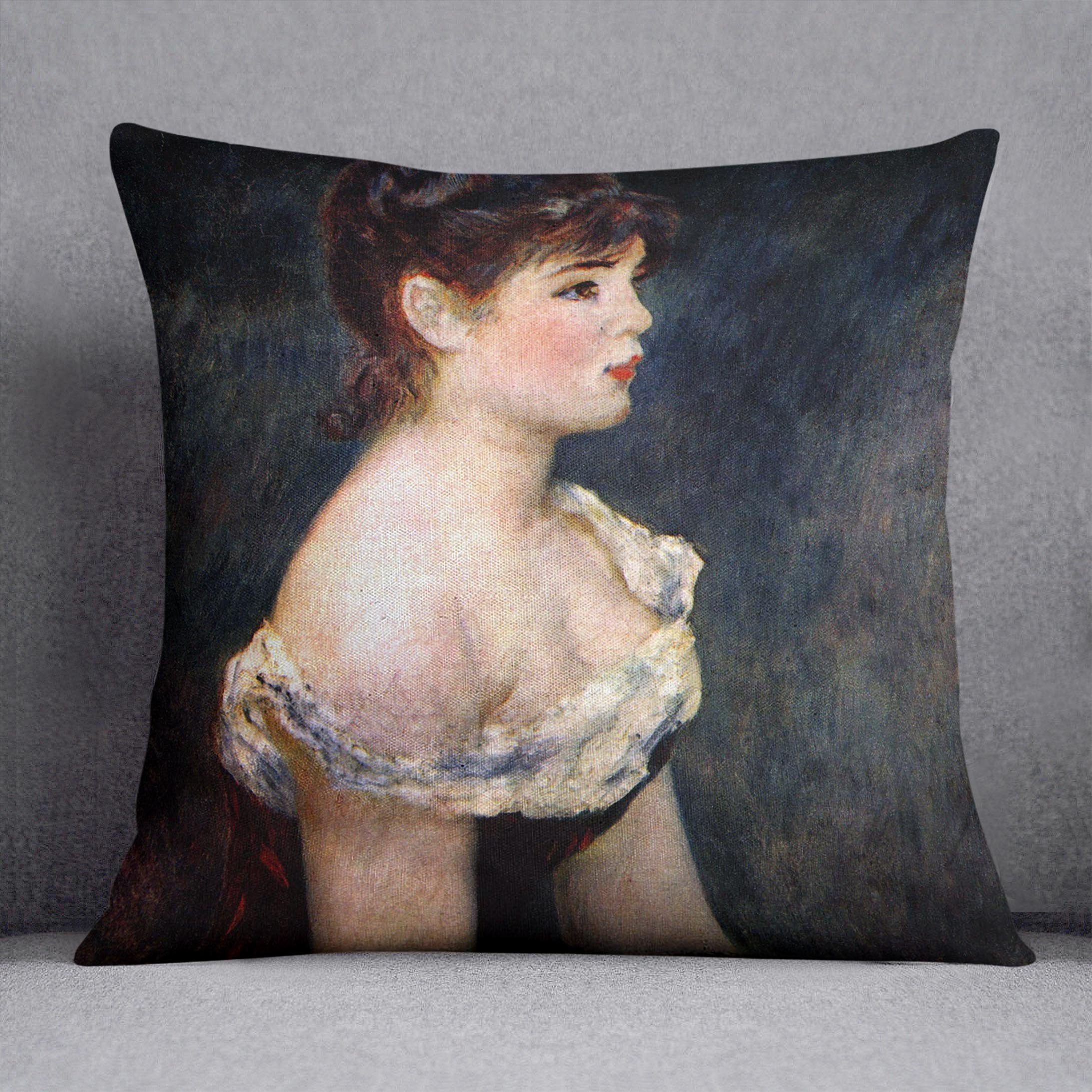 Portrait of a young girl by Renoir Throw Pillow