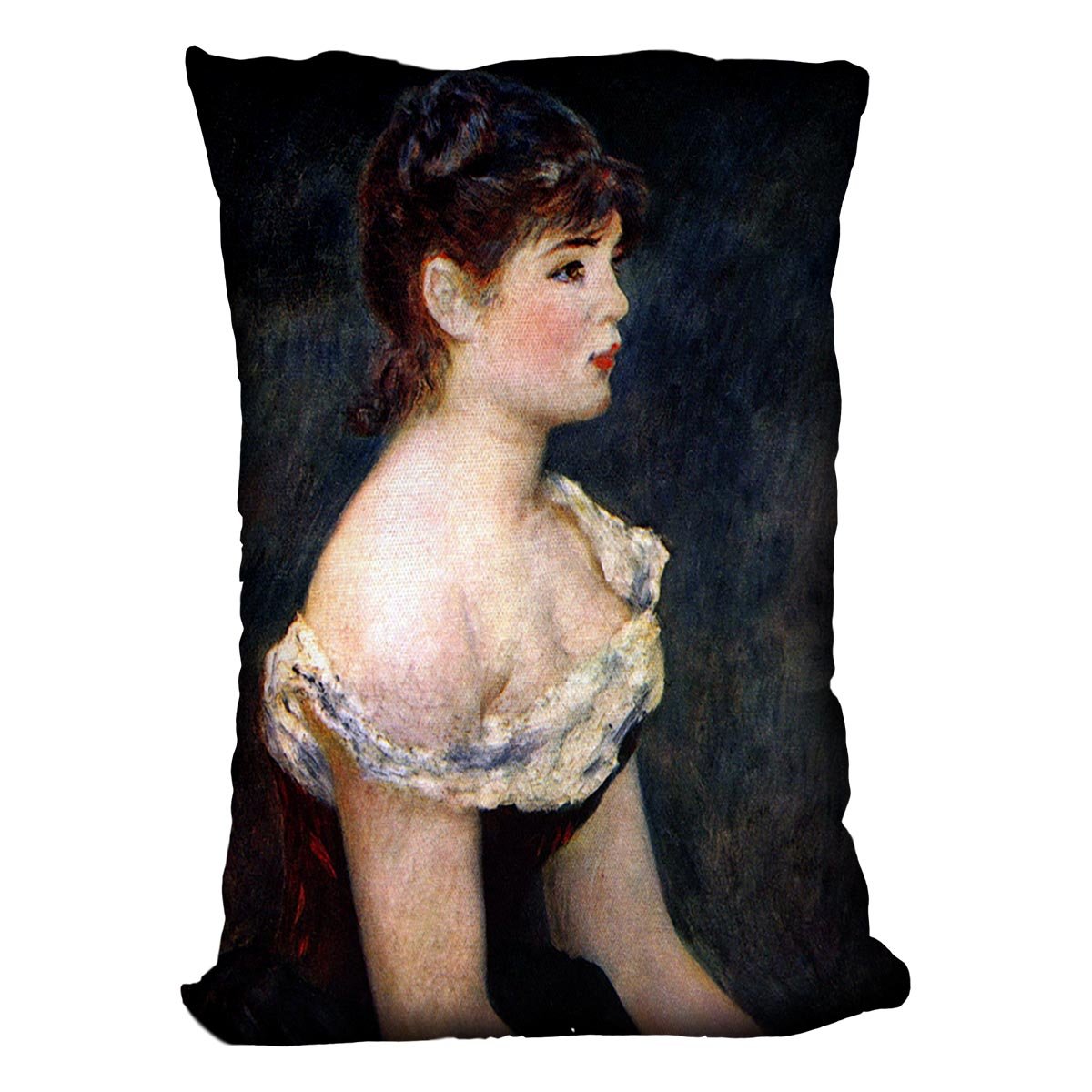 Portrait of a young girl by Renoir Throw Pillow