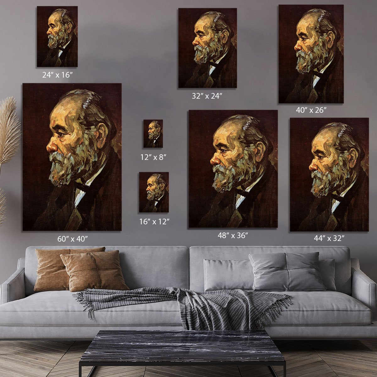 Portrait of an Old Man with Beard by Van Gogh Canvas Print or Poster