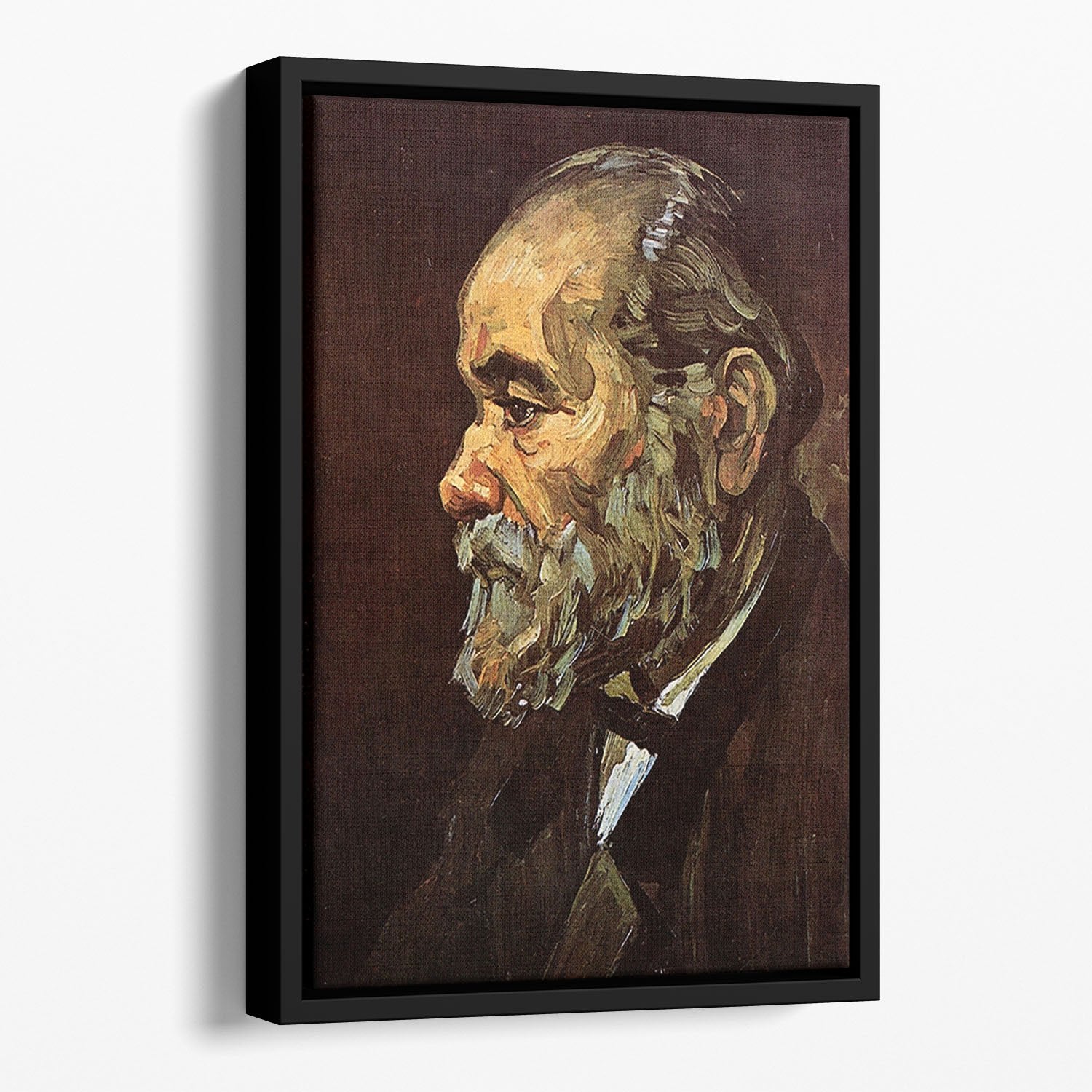 Portrait of an Old Man with Beard by Van Gogh Floating Framed Canvas
