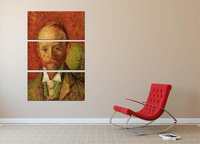 Portrait of the Art Dealer Alexander Reid by Van Gogh 3 Split Panel Canvas Print - Canvas Art Rocks - 2