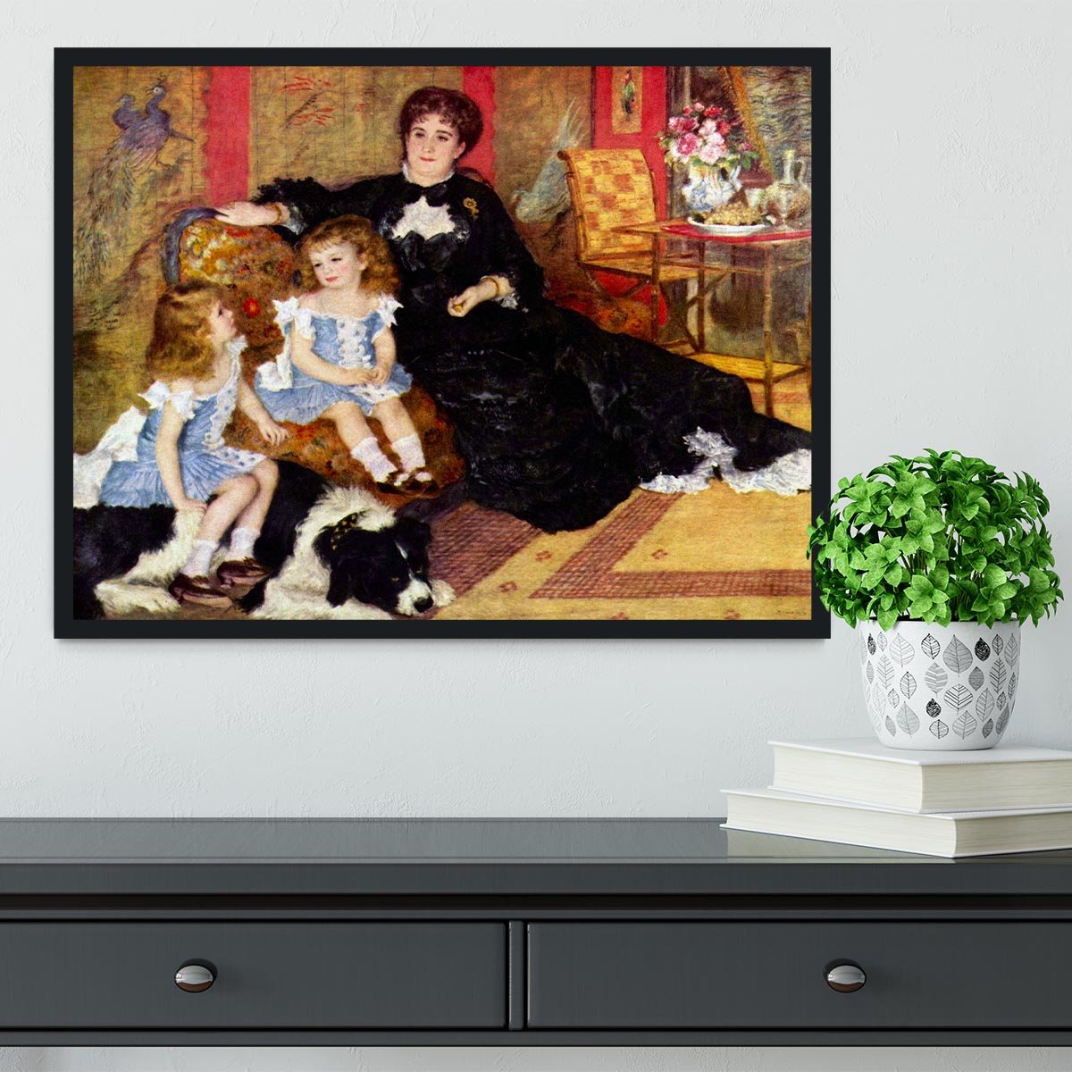 Portrait of the Mrs Charpentier and her children by Renoir Framed Print - Canvas Art Rocks - 2