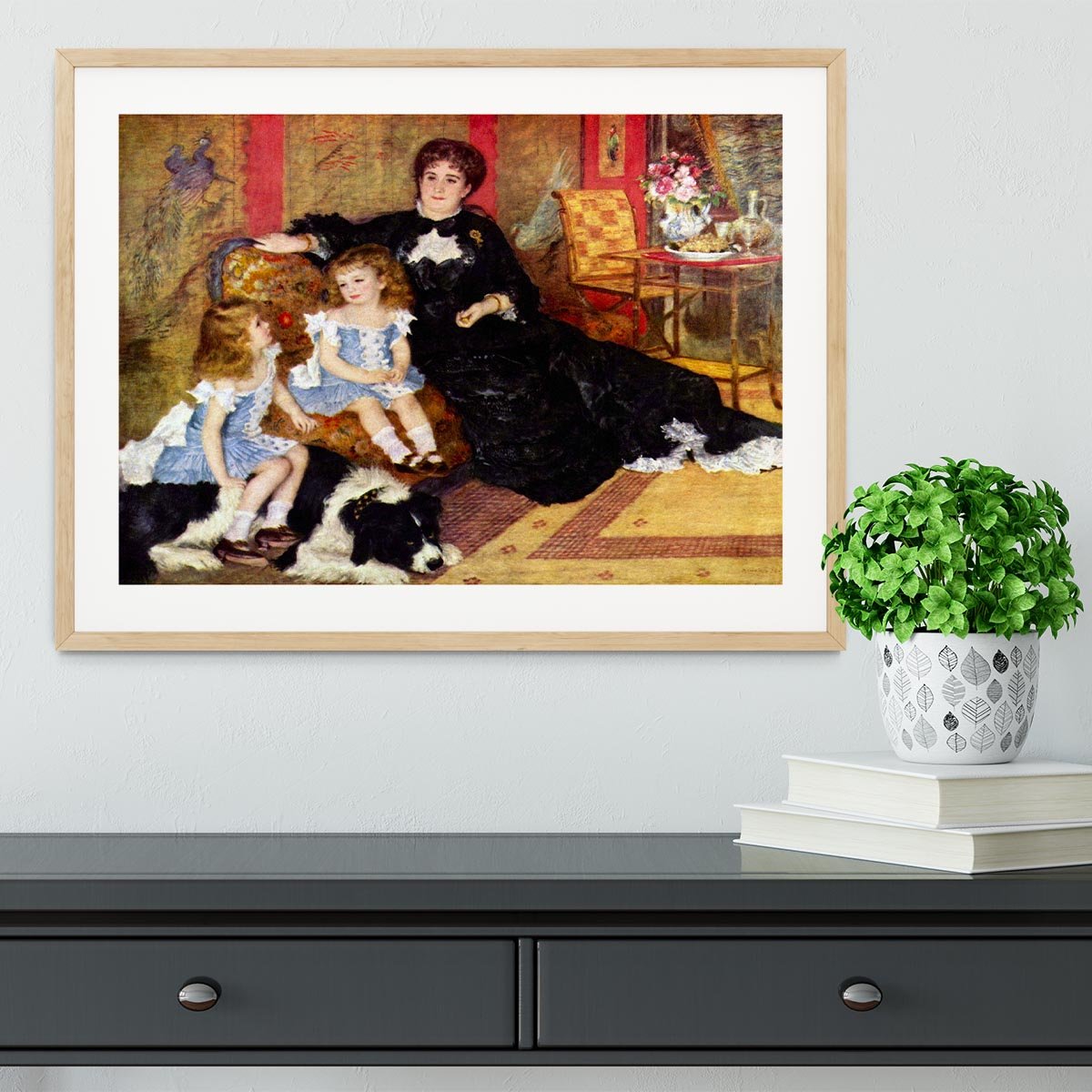 Portrait of the Mrs Charpentier and her children by Renoir Framed Print - Canvas Art Rocks - 3