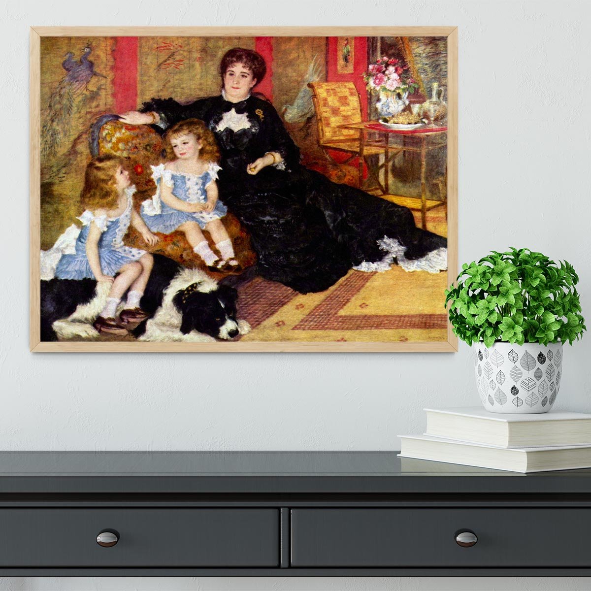 Portrait of the Mrs Charpentier and her children by Renoir Framed Print - Canvas Art Rocks - 4