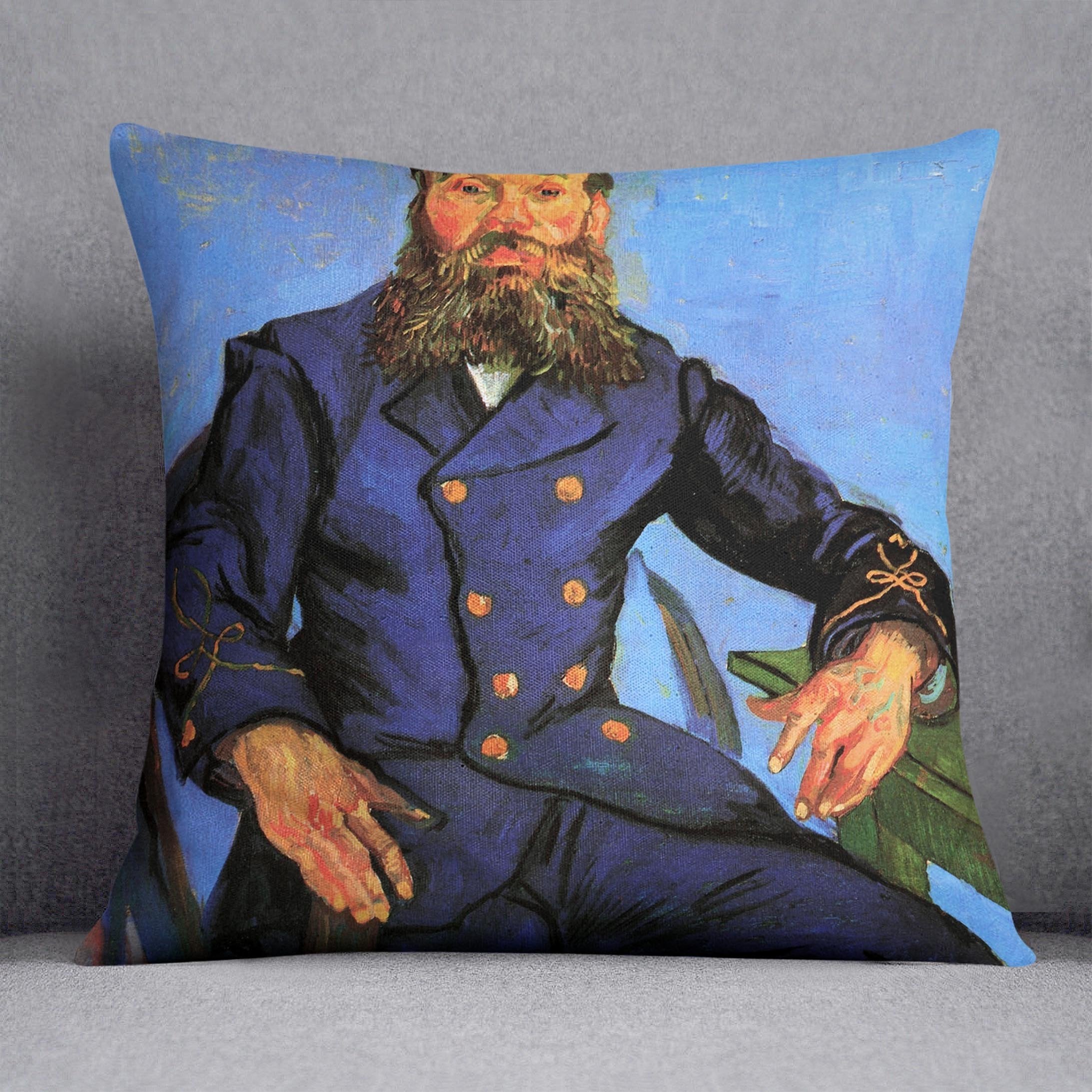 Portrait of the Postman Joseph Roulin by Van Gogh Throw Pillow