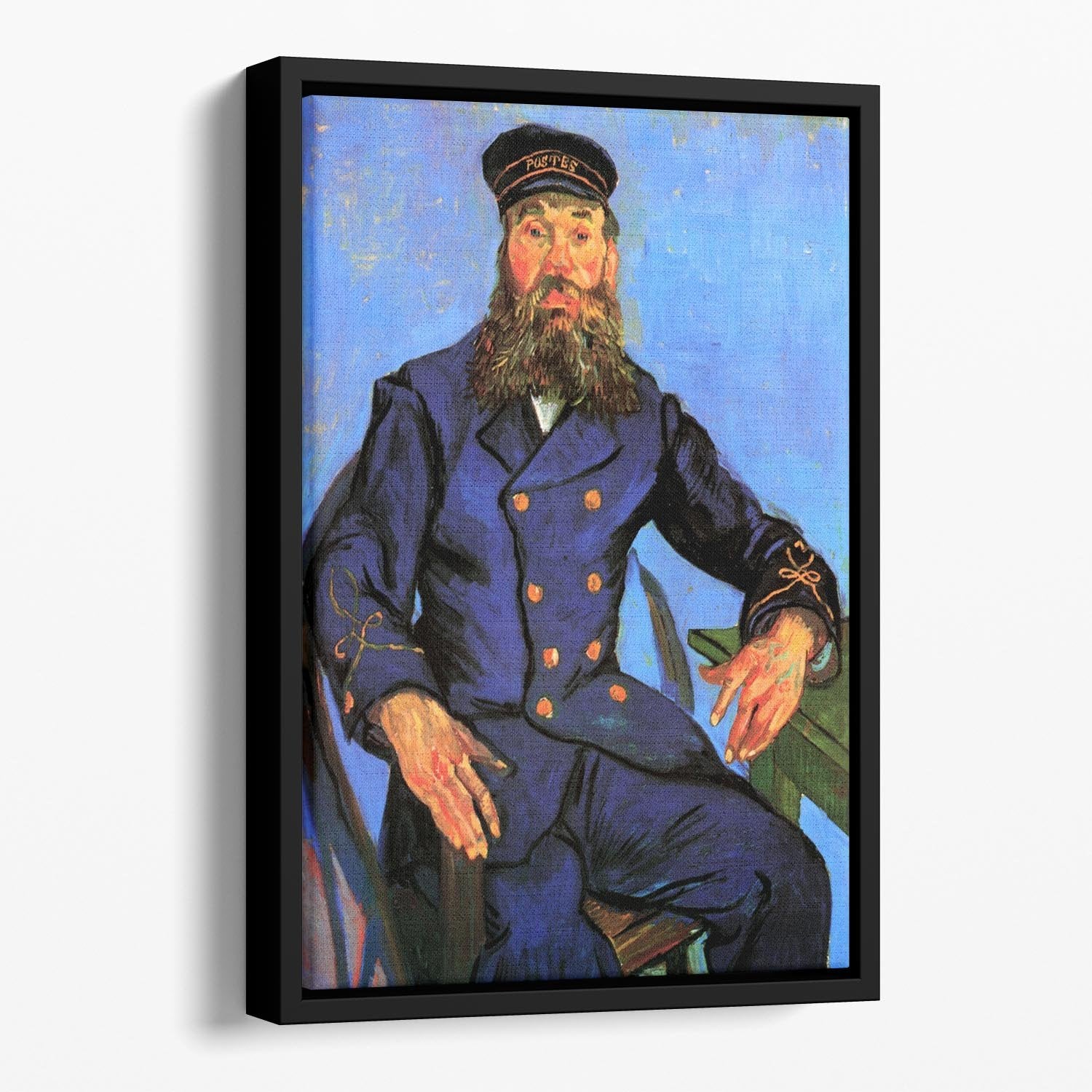 Portrait of the Postman Joseph Roulin by Van Gogh Floating Framed Canvas