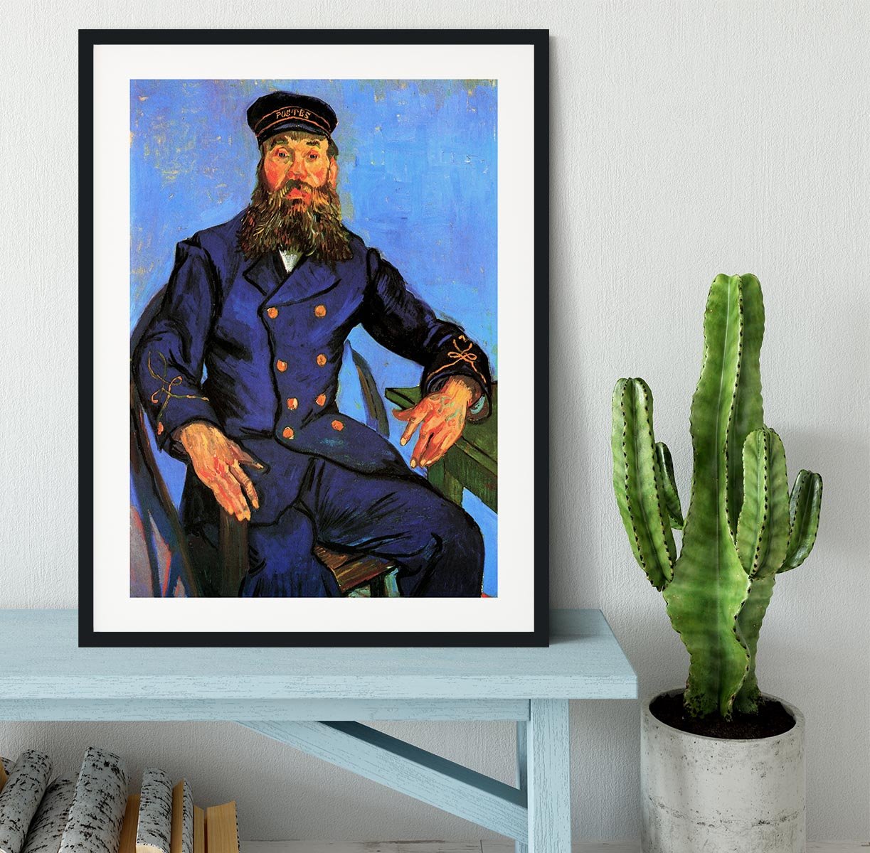Portrait of the Postman Joseph Roulin by Van Gogh Framed Print - Canvas Art Rocks - 1