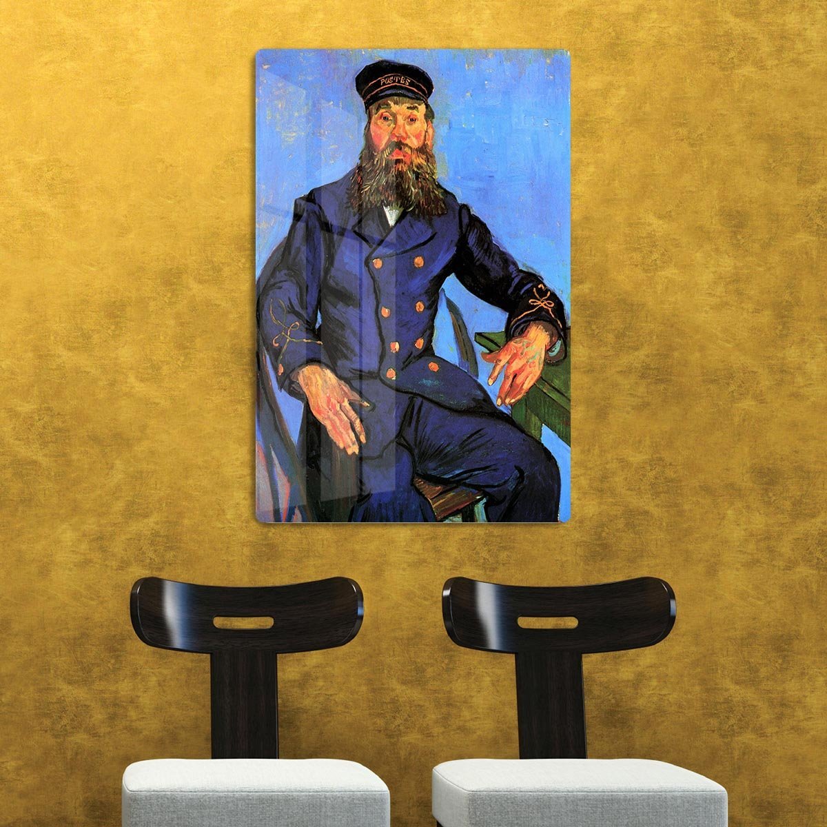 Portrait of the Postman Joseph Roulin by Van Gogh HD Metal Print