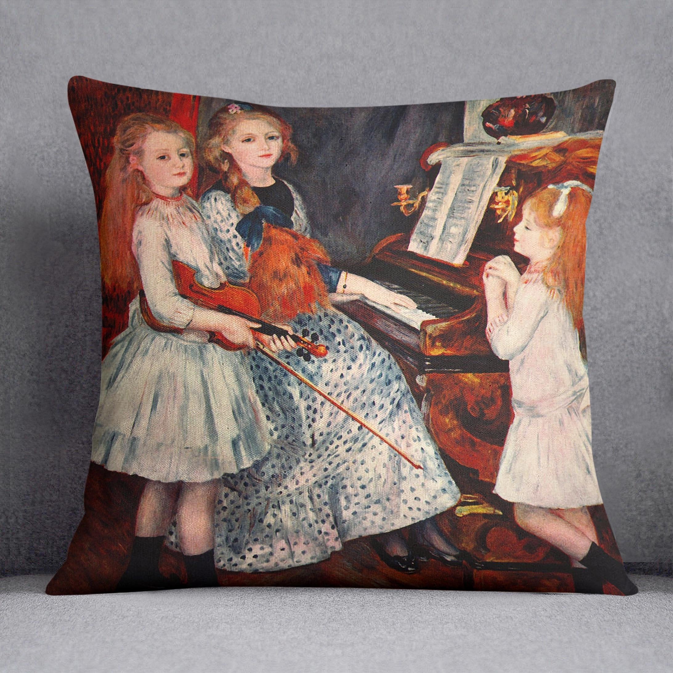 Portrait of the daughter of Catulle Mendes by Renoir Throw Pillow