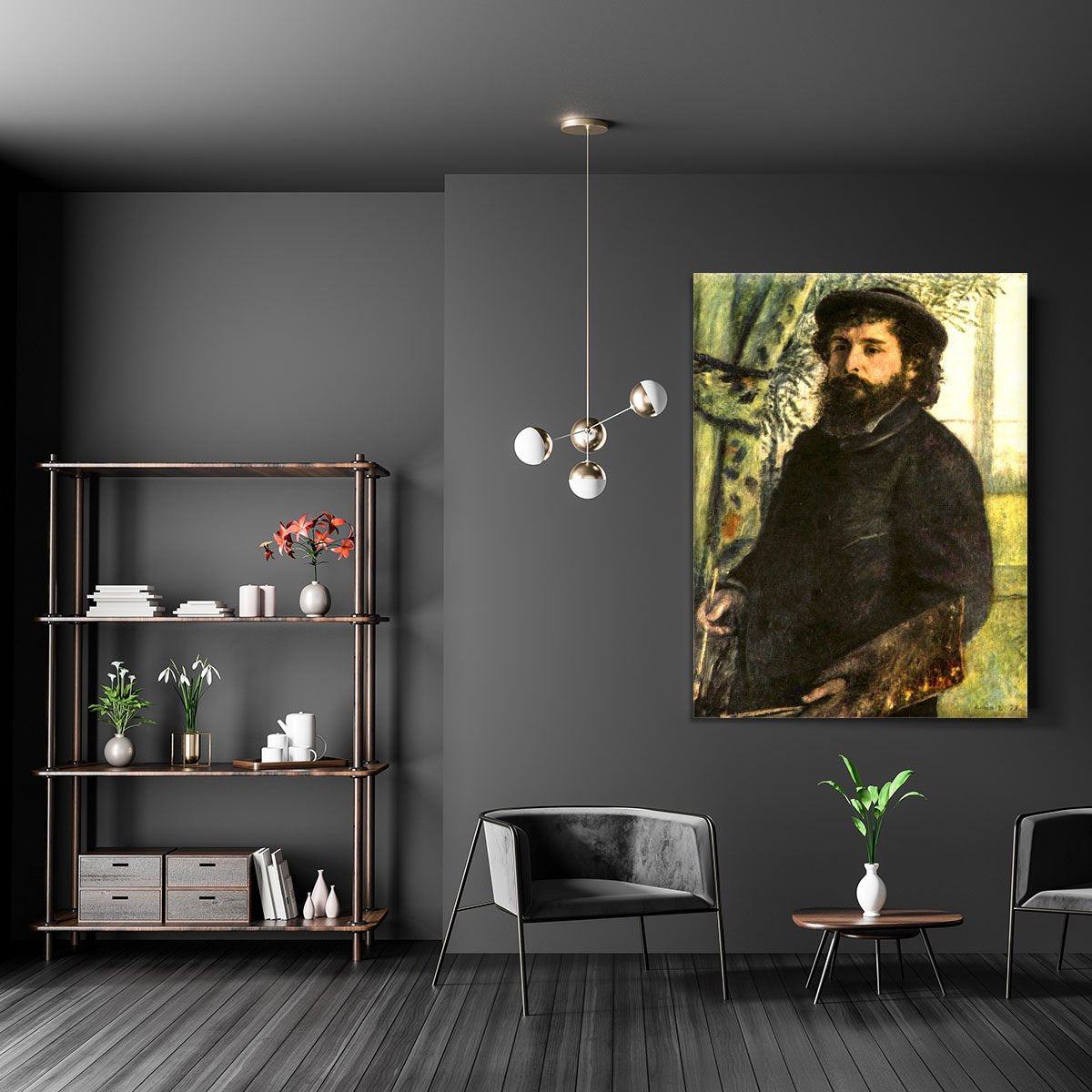 Portrait of the painter Claude Monet by Renoir Canvas Print or Poster