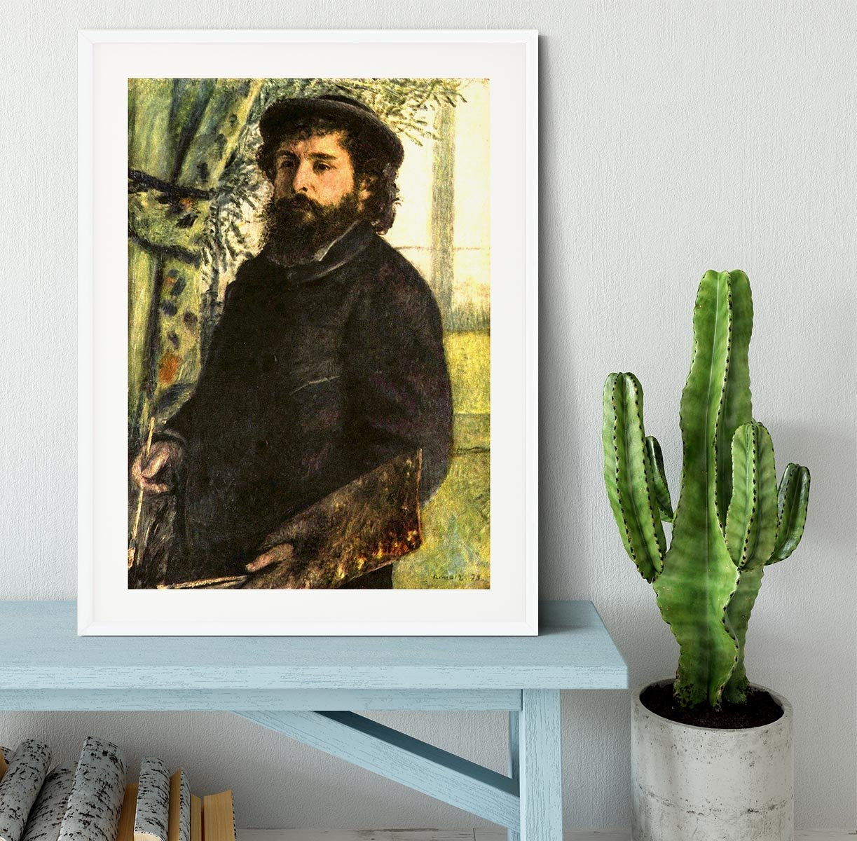 Portrait of the painter Claude Monet by Renoir Framed Print - Canvas Art Rocks - 5