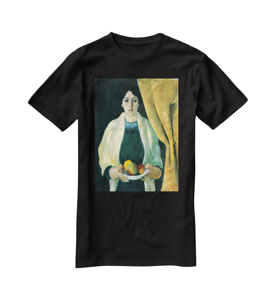 Portrait with apples portrait of the wife of the artist by Macke T-Shirt - Canvas Art Rocks - 1