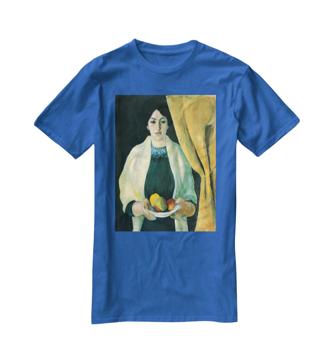 Portrait with apples portrait of the wife of the artist by Macke T-Shirt - Canvas Art Rocks - 2