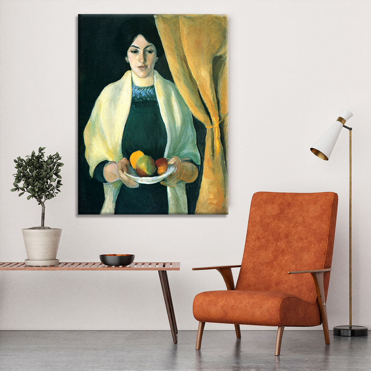 Portrait with apples portrait of the wife of the artist by Macke Canvas Print or Poster - Canvas Art Rocks - 6