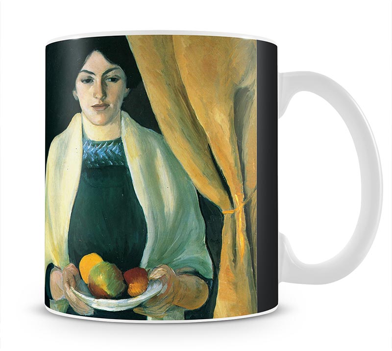 Portrait with apples portrait of the wife of the artist by Macke Mug - Canvas Art Rocks - 1