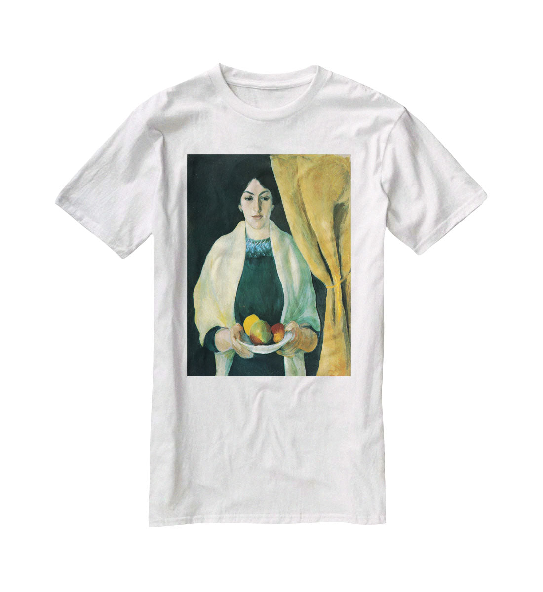 Portrait with apples portrait of the wife of the artist by Macke T-Shirt - Canvas Art Rocks - 5