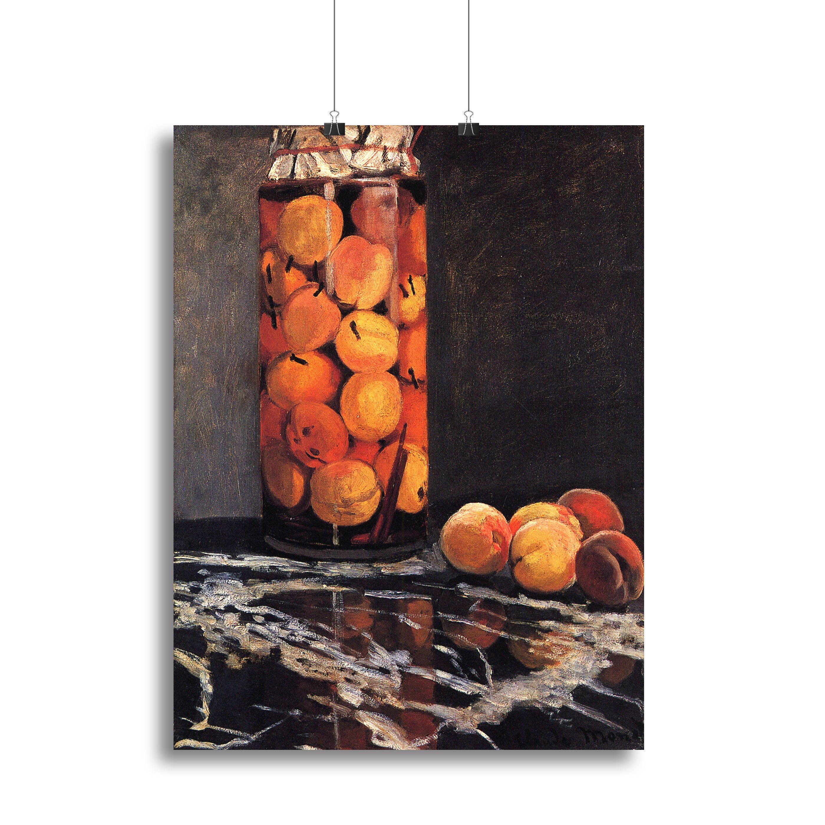 Pot of Peaches by Monet Canvas Print or Poster