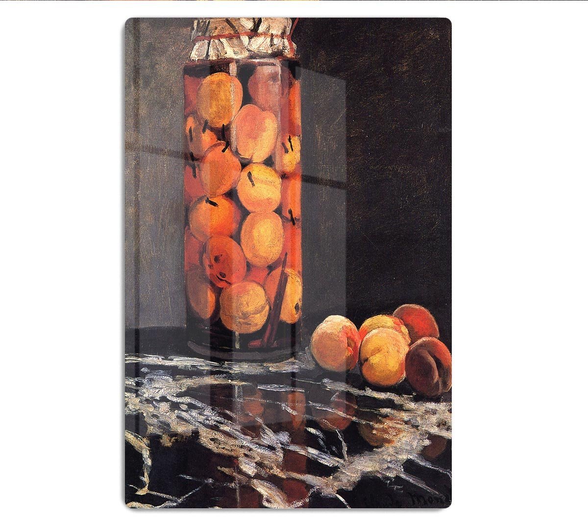 Pot of Peaches by Monet HD Metal Print