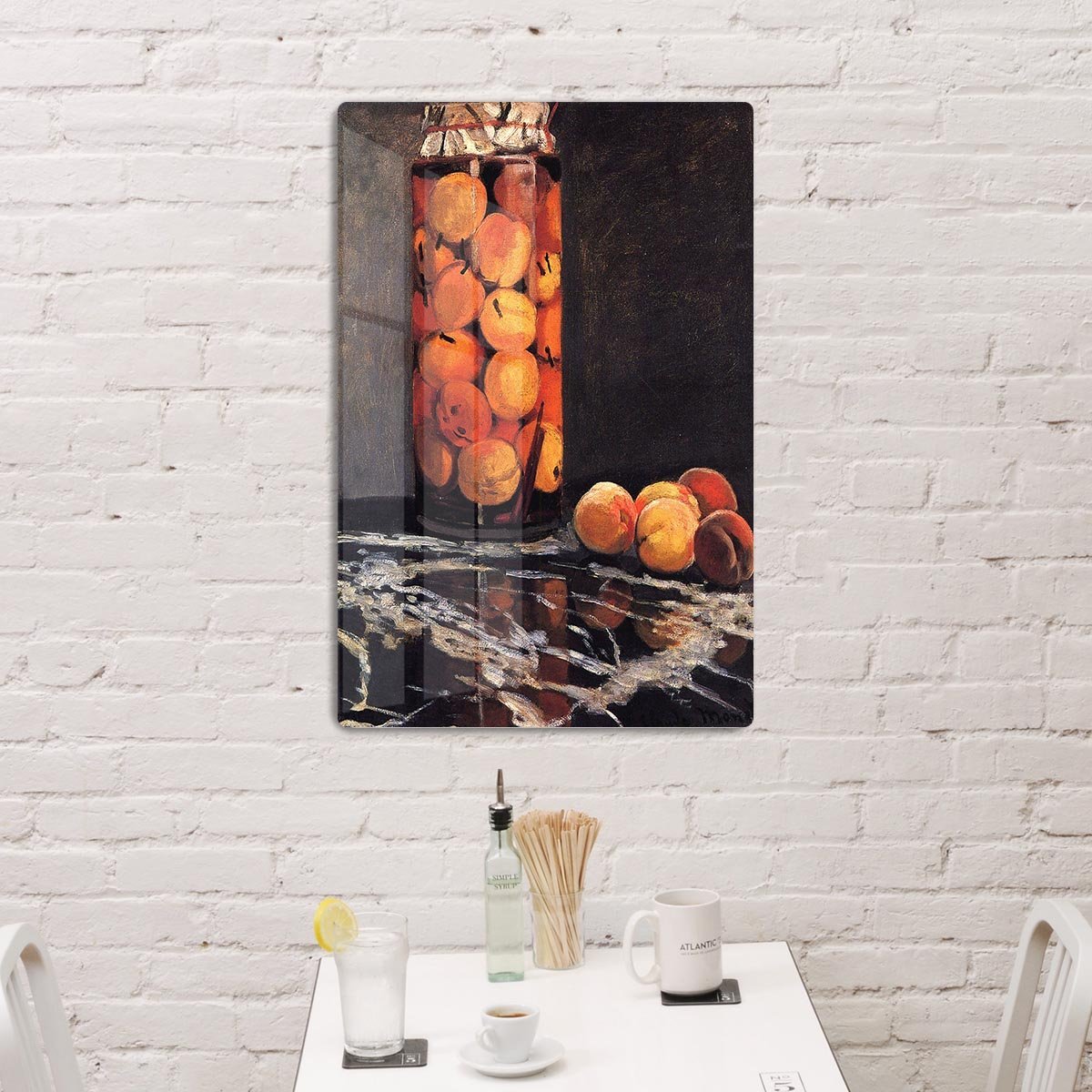 Pot of Peaches by Monet HD Metal Print
