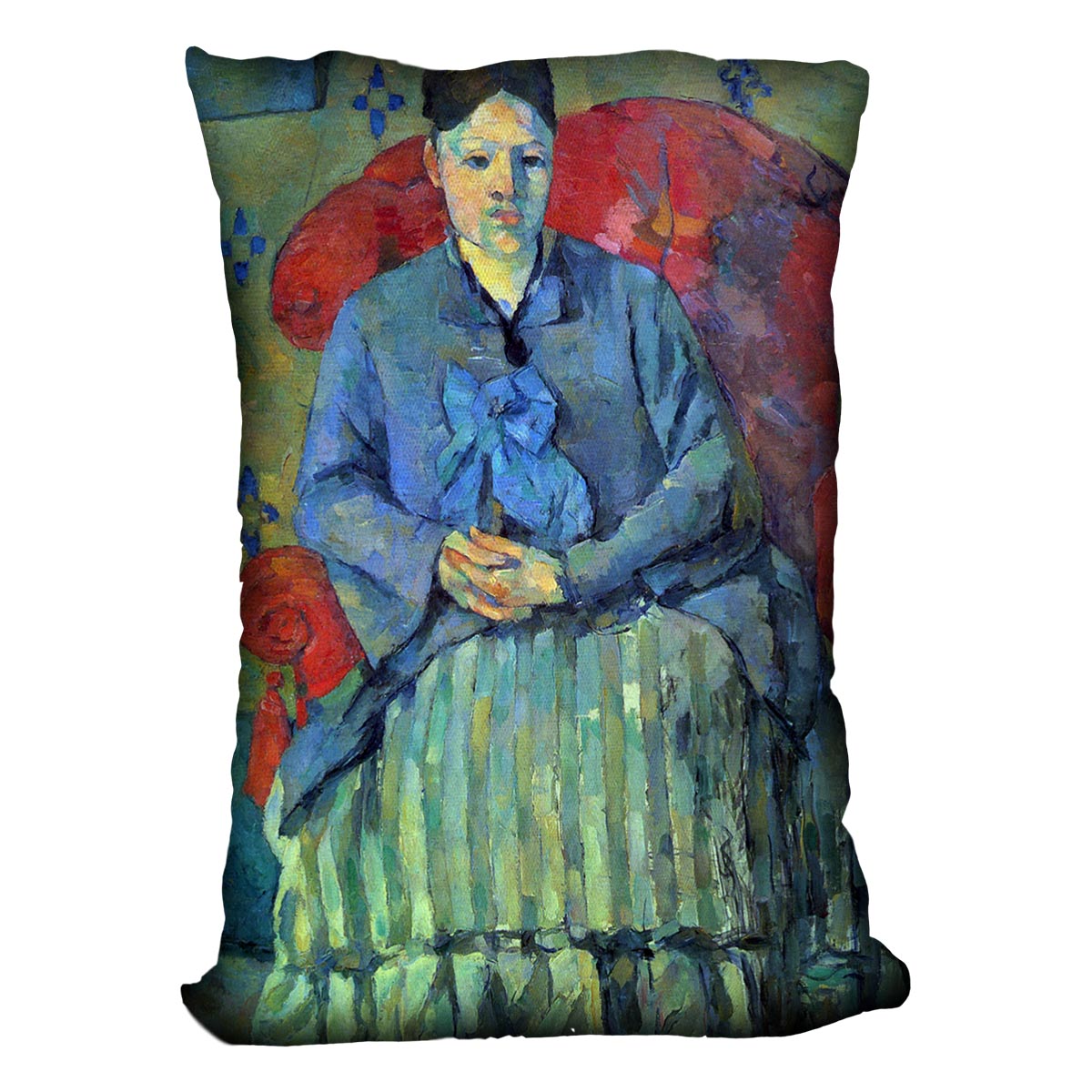 Potrait of Mme Cezanne in Red Armchair by Cezanne Cushion - Canvas Art Rocks - 4