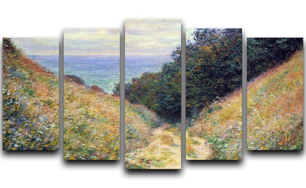 Pourville 1 by Monet 5 Split Panel Canvas  - Canvas Art Rocks - 1
