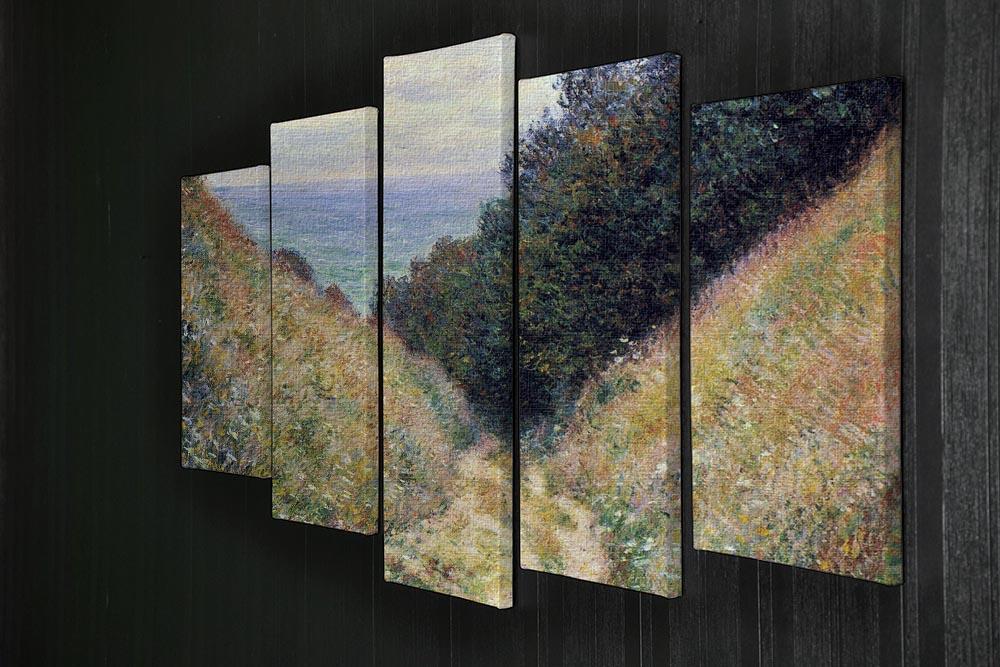 Pourville 1 by Monet 5 Split Panel Canvas - Canvas Art Rocks - 2