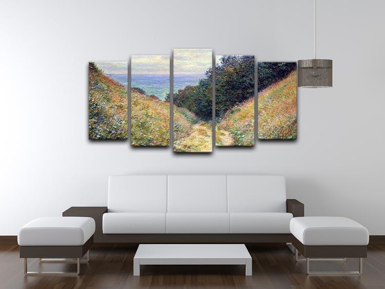 Pourville 1 by Monet 5 Split Panel Canvas - Canvas Art Rocks - 3