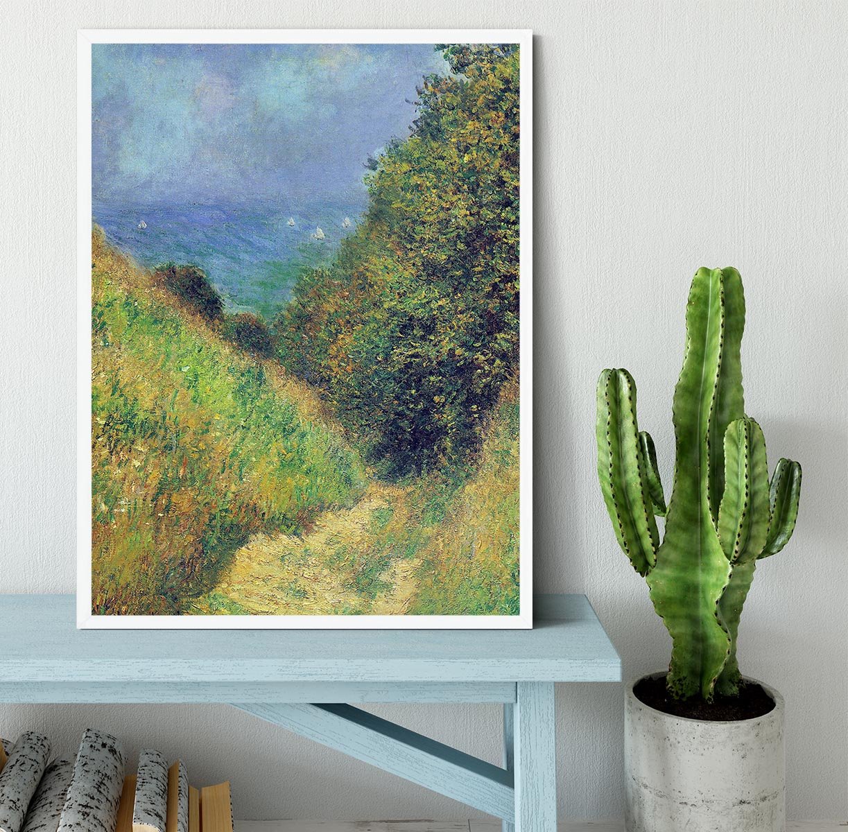 Pourville 2 by Monet Framed Print - Canvas Art Rocks -6