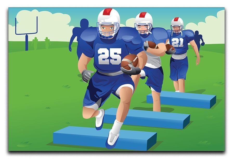 Practicing American football Canvas Print or Poster  - Canvas Art Rocks - 1
