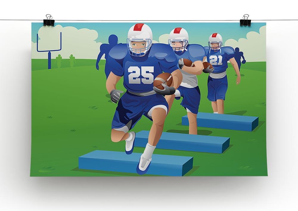 Practicing American football Canvas Print or Poster - Canvas Art Rocks - 2