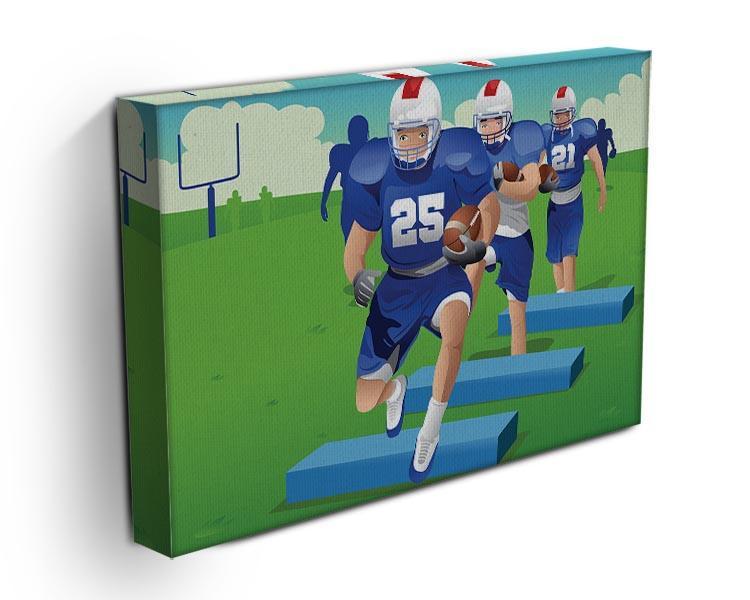 Practicing American football Canvas Print or Poster - Canvas Art Rocks - 3